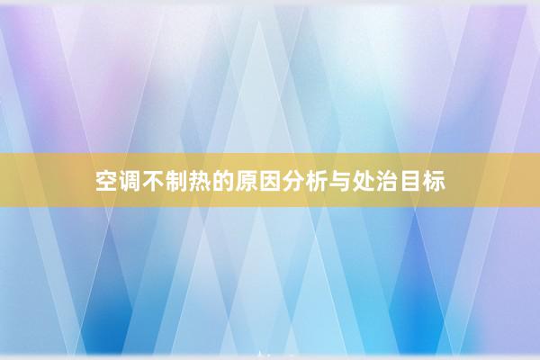 空调不制热的原因分析与处治目标